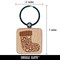 Christmas Holiday Stocking with Stars and Snowflakes Engraved Wood Square Keychain Tag Charm